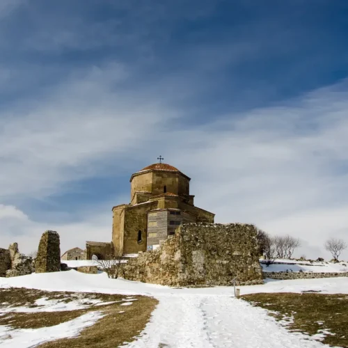 jvari monastery georgia winter